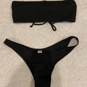 Black Strapless Bikini